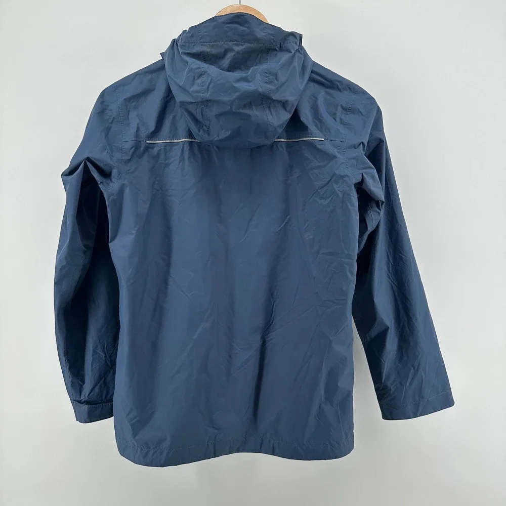 Columbia Boys Blue Omni-Tech Waterproof Rain Jacket Hooded Shell  Size M 10/12